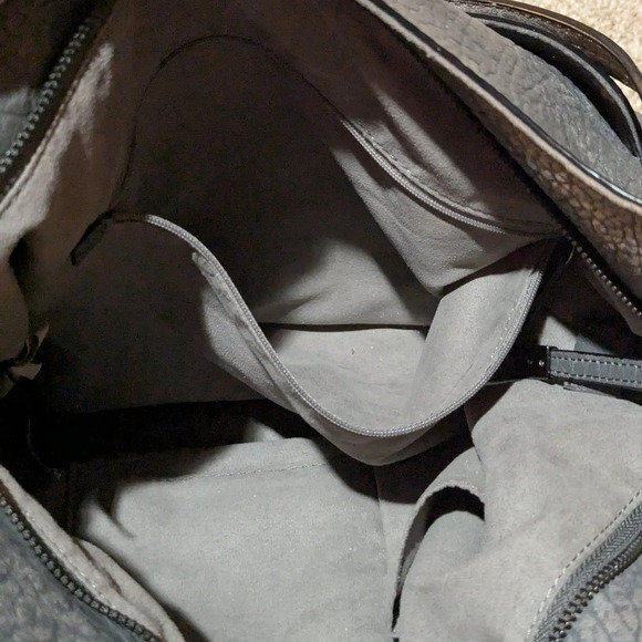 Vince Camuto Myri Tote Shoulder Bag Purse Leather Steel Grey Grunge Buttery Soft - Picture 8 of 10